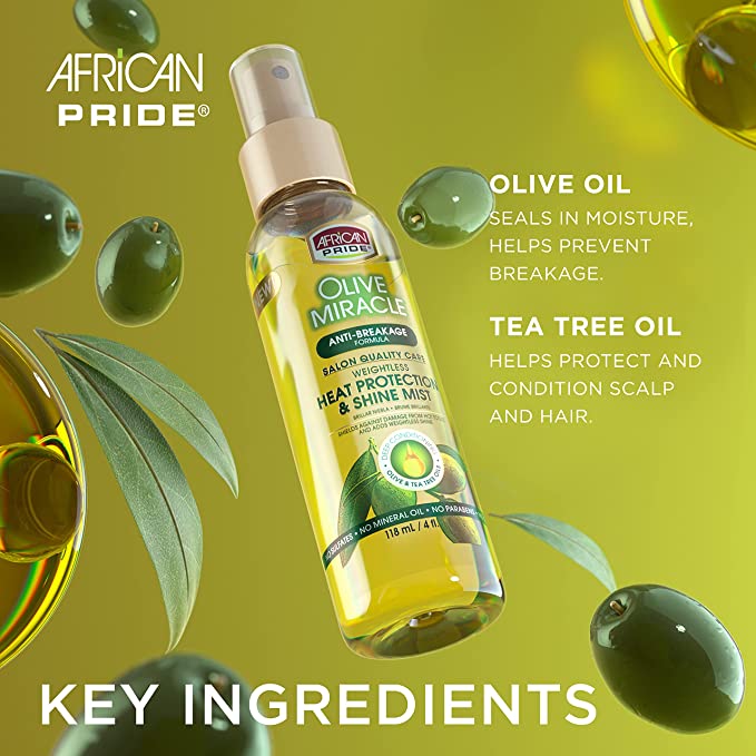 African Pride Olive Weightless Heat Protection & Shine 4 oz