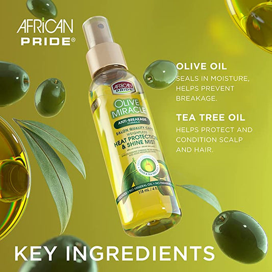 African Pride Olive Weightless Heat Protection & Shine 4 oz