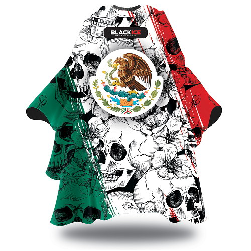 Black Ice Calaveras Barber Cape #BVE009CAL