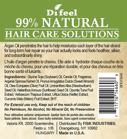 Difeel 99% Natural Hair Care Solutions Volumize Hair Oil - 7.1 Oz