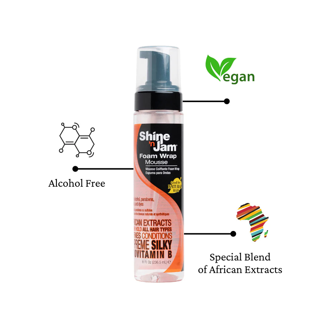 Ampro Shine N Jam Vitamin B Foam Wrap Mousse - 8oz