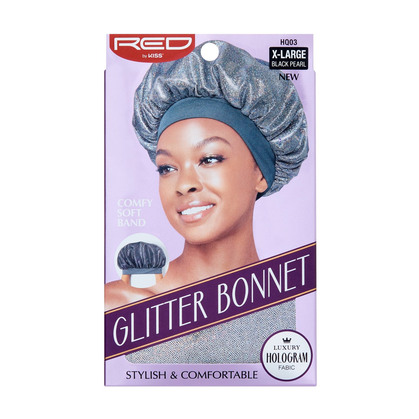 Red By Kiss Glitter Bonnet- Black Pearl HQ03