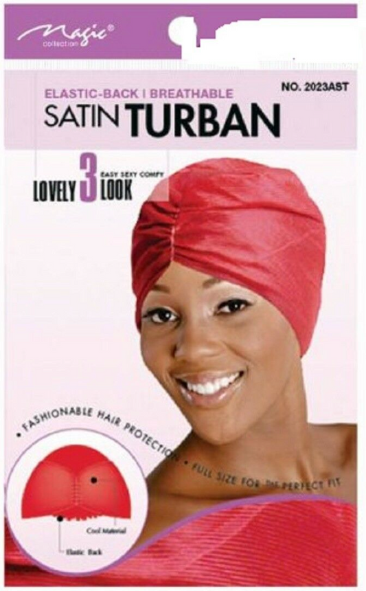 Magic Collection Satin Turban #2023A Asorted Colours