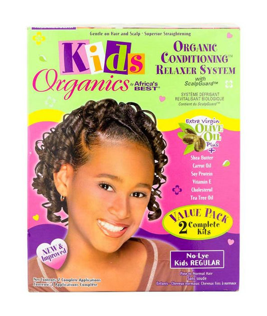 Africa's Best Kids Organics Conditioning Relaxer System No-Lye Kids Regular (2 Applications)