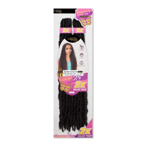Cherish - Pre-Loop Crochet Braid 2X Value Pack Hair Extensions - Butterfly Locs 24''