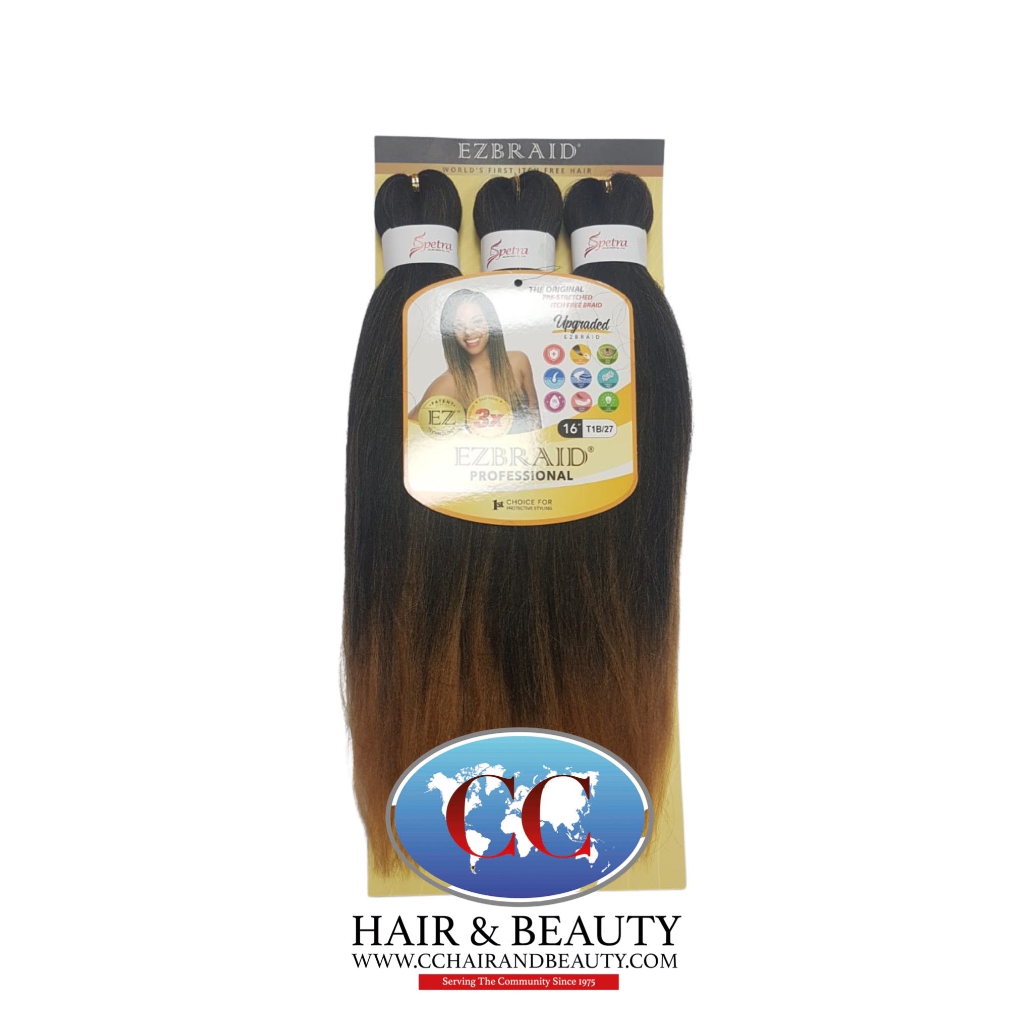 Spetra Ez Braid Pre-Stretched Braiding Hair - 16" x 3 Bundles