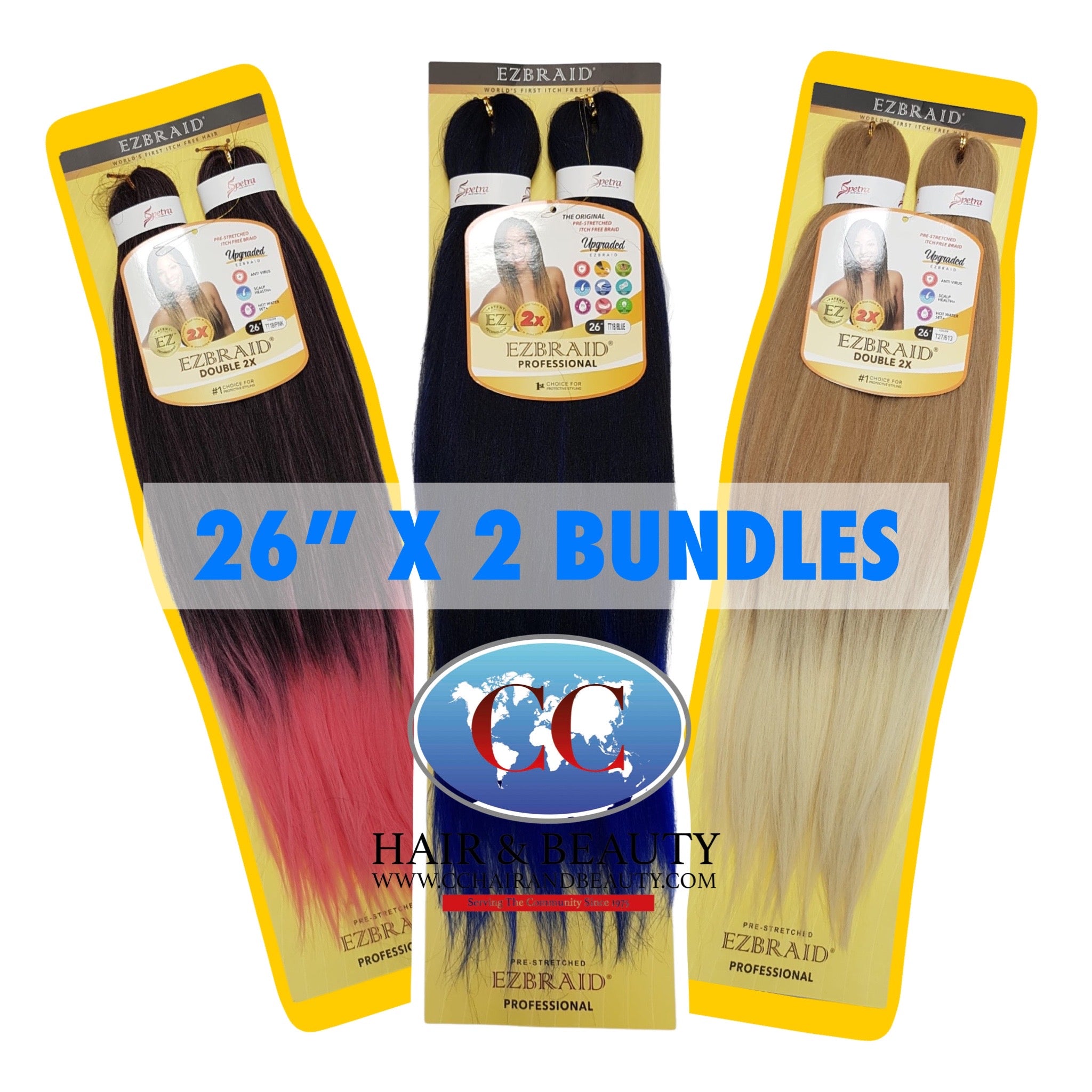 Spetra Ez Braid Pre-Stretched Braiding Hair - 26" x 2 Bundles