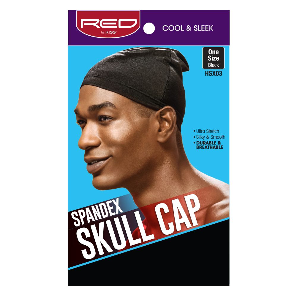 Red by Kiss Spandex Skull Cap Black - HSX03
