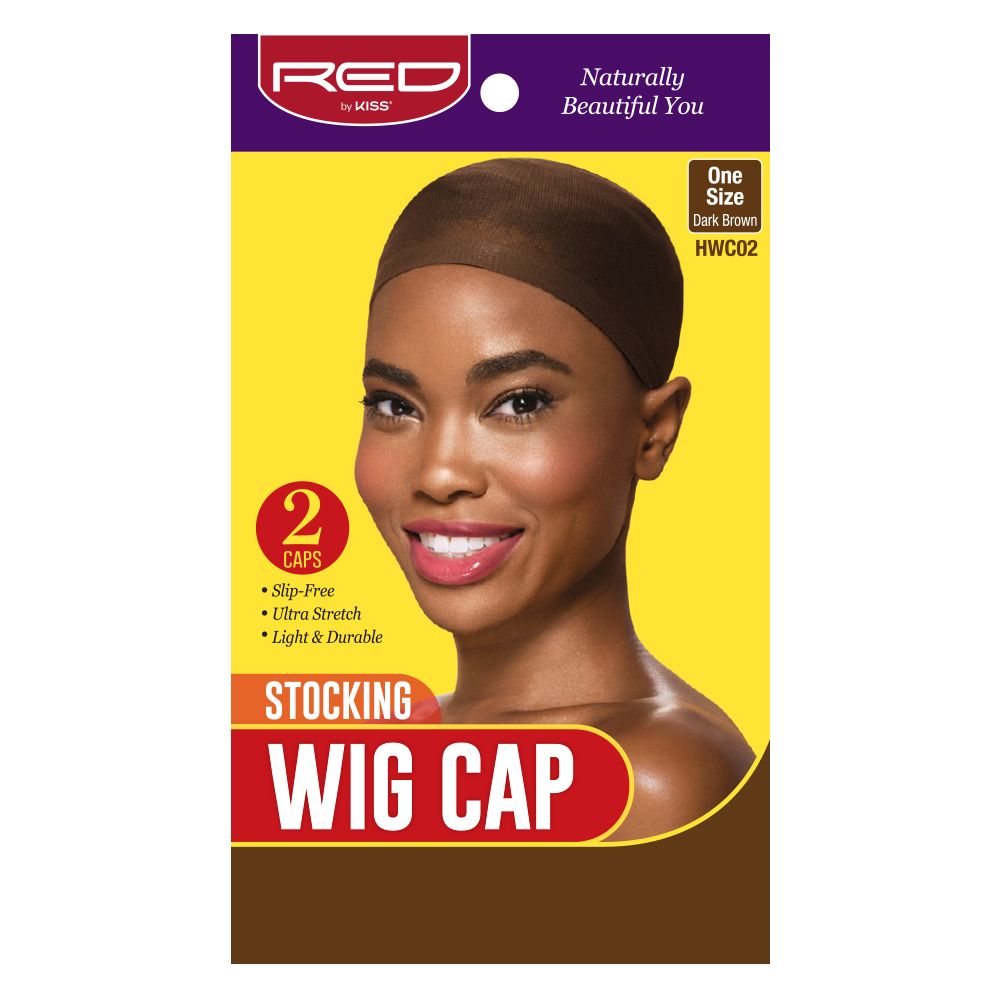 Red by Kiss Stocking Wig Cap Dark Brown 2 Pack - HWC02