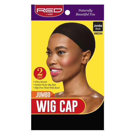 Red by Kiss Jumbo Wig Cap Black 2 Pack - HWC04