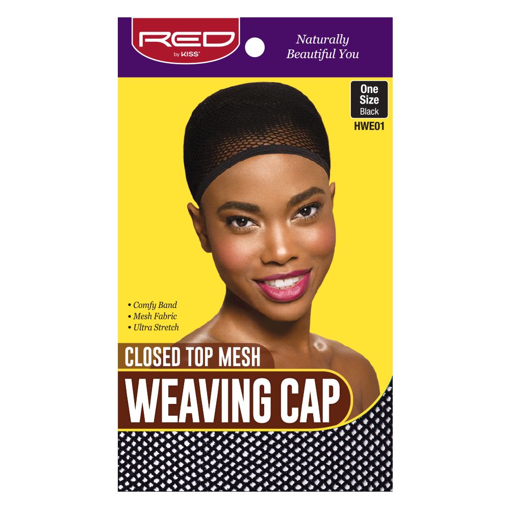 Red by Kiss (Closed top) Mesh Weaving Cap Black - HWE01