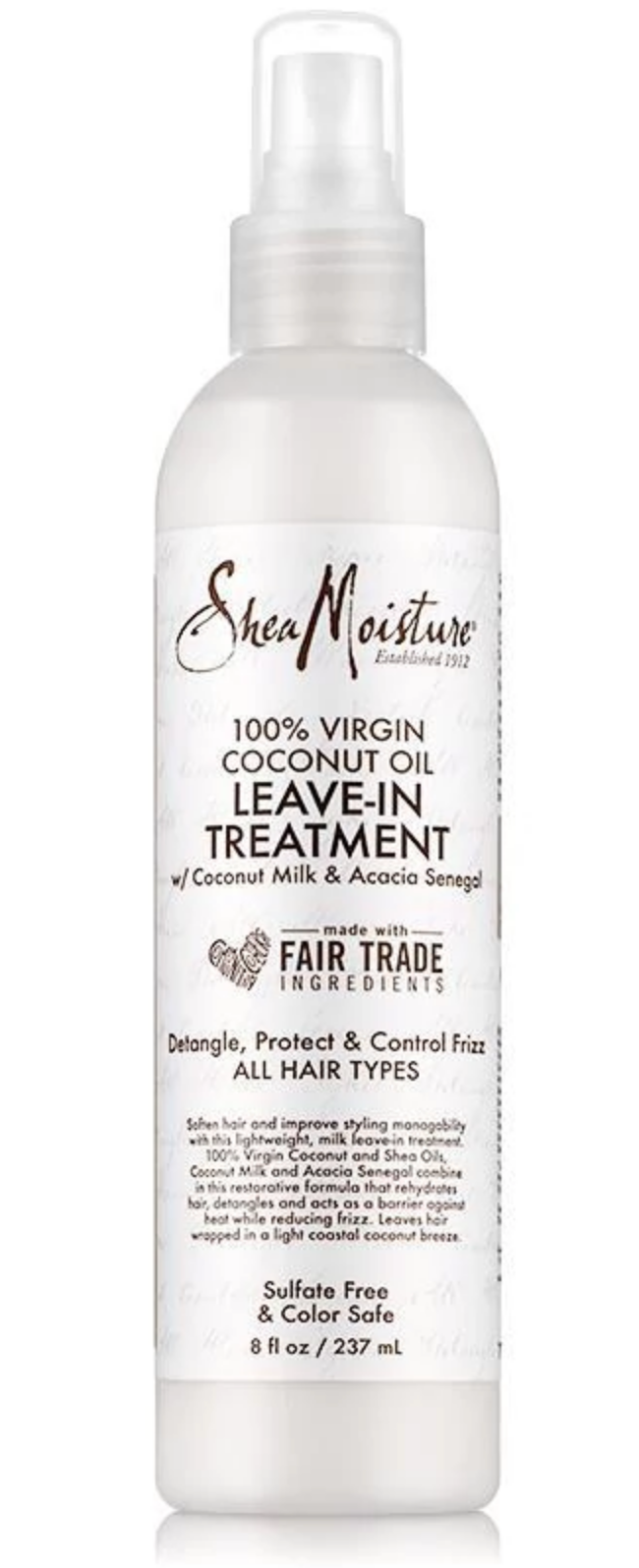 Shea Moisture 100 Extra Virgin Coconut Oil Leave In Treatment 8 Oz