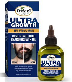Difeel Mens Ultra Growth Basil And Castor Beard Oil- 75ML/2.5 Oz | Shop at CC Hair & Beauty UK