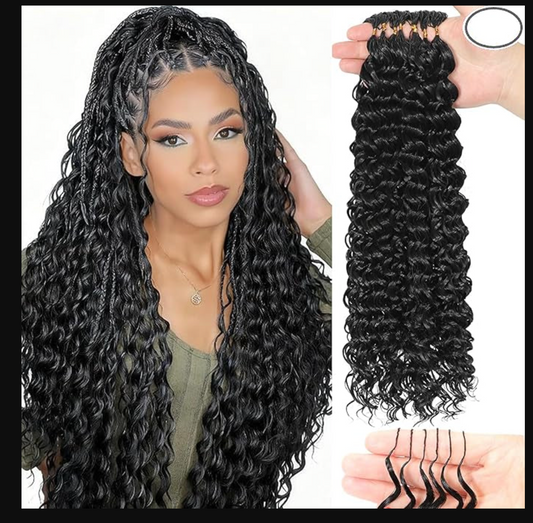 Beautiful deep wave crochet hair extensions showing natural curl pattern and volume