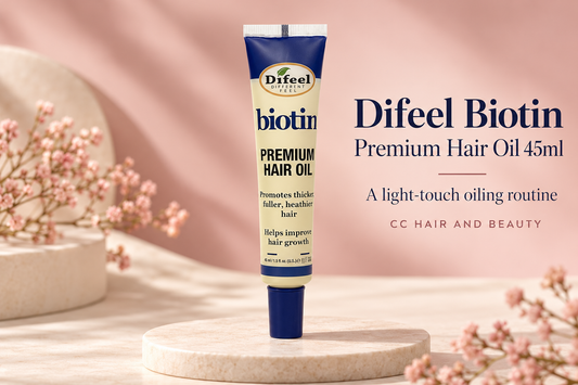 Difeel Biotin Premium Hair Oil 45ml product and guide from CC Hair And Beauty