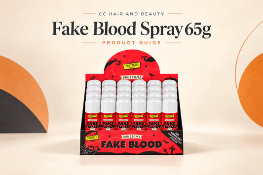 Fake Blood Spray 65g retail display for the CC Hair And Beauty product guide