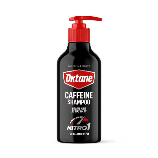 Oktane Caffeine Shampoo 300ml bottle with energizing caffeine formula for all hair types