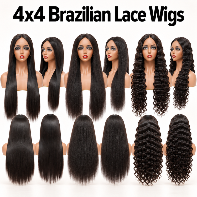 4x4 Brazilian Lace Wigs