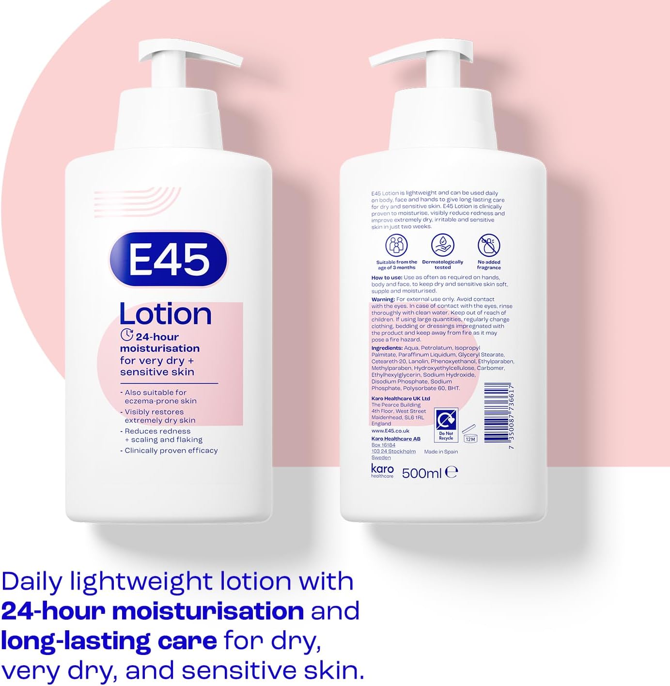 E45 Dermatological Moisturising Lotion 500ml