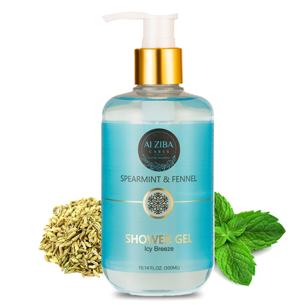 Alziba Cares Spearmint and Fennel Shower Gel 300ml