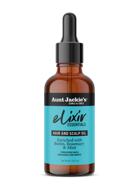 Aunt Jackie's Elixir Essentials Oil -Enriched With Biotin, Rosemary & Mint 2oz