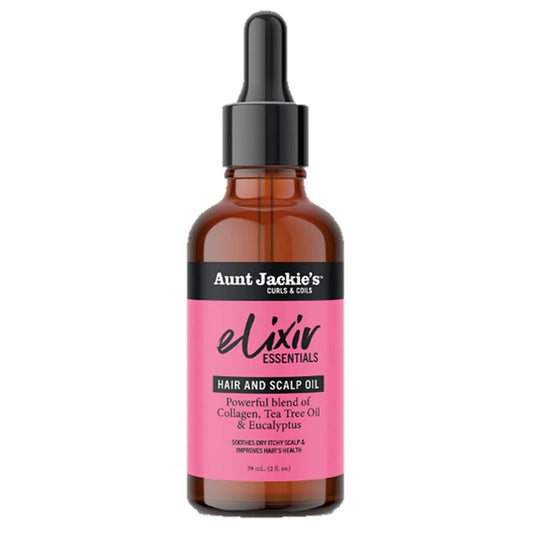 Aunt Jackie's Elixir Essentials Hair & Scalp Oil, Collagen, Tea Tree Oil 2oz