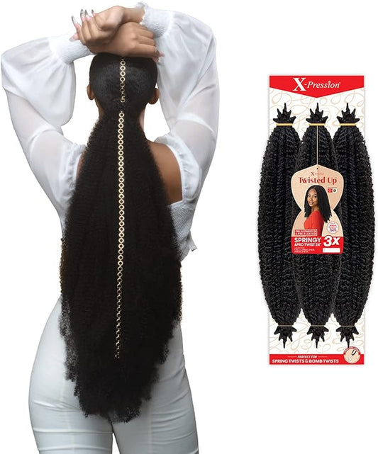 Outre Crochet Braids X-Pression Twisted Up 3X Springy Afro Twist 16", 24" & 30"