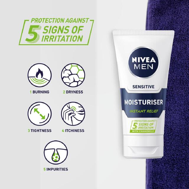 NIVEA MEN Sensitive Face Moisturiser with 0% Alcohol 75ml