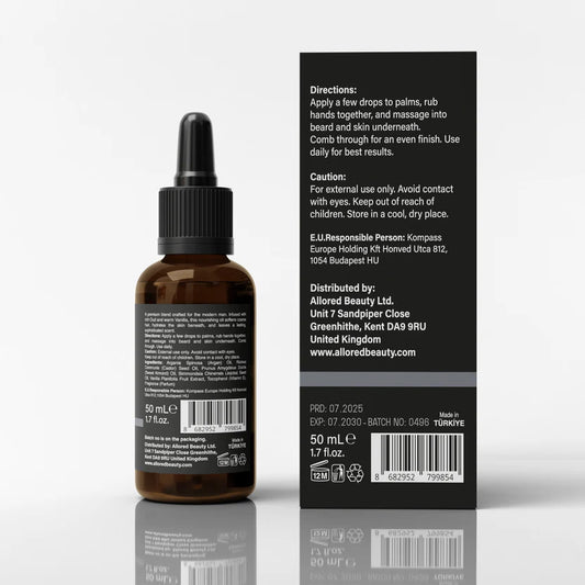 Allored Oud Vanille Beard Oil with Argan & Castor Oil 50ml