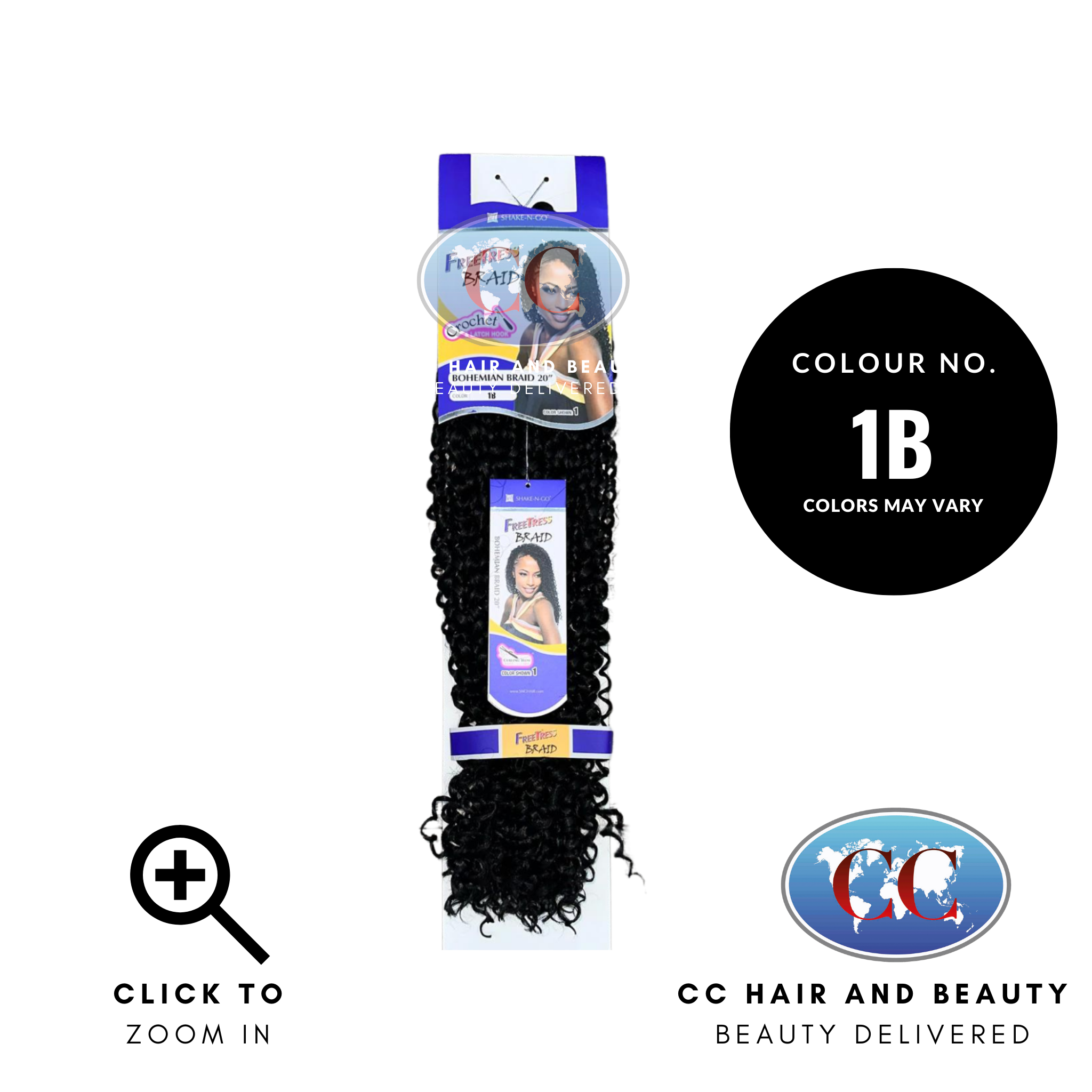 Freetress Synthetic Braid Bohemian Braid 20"-colour 1B