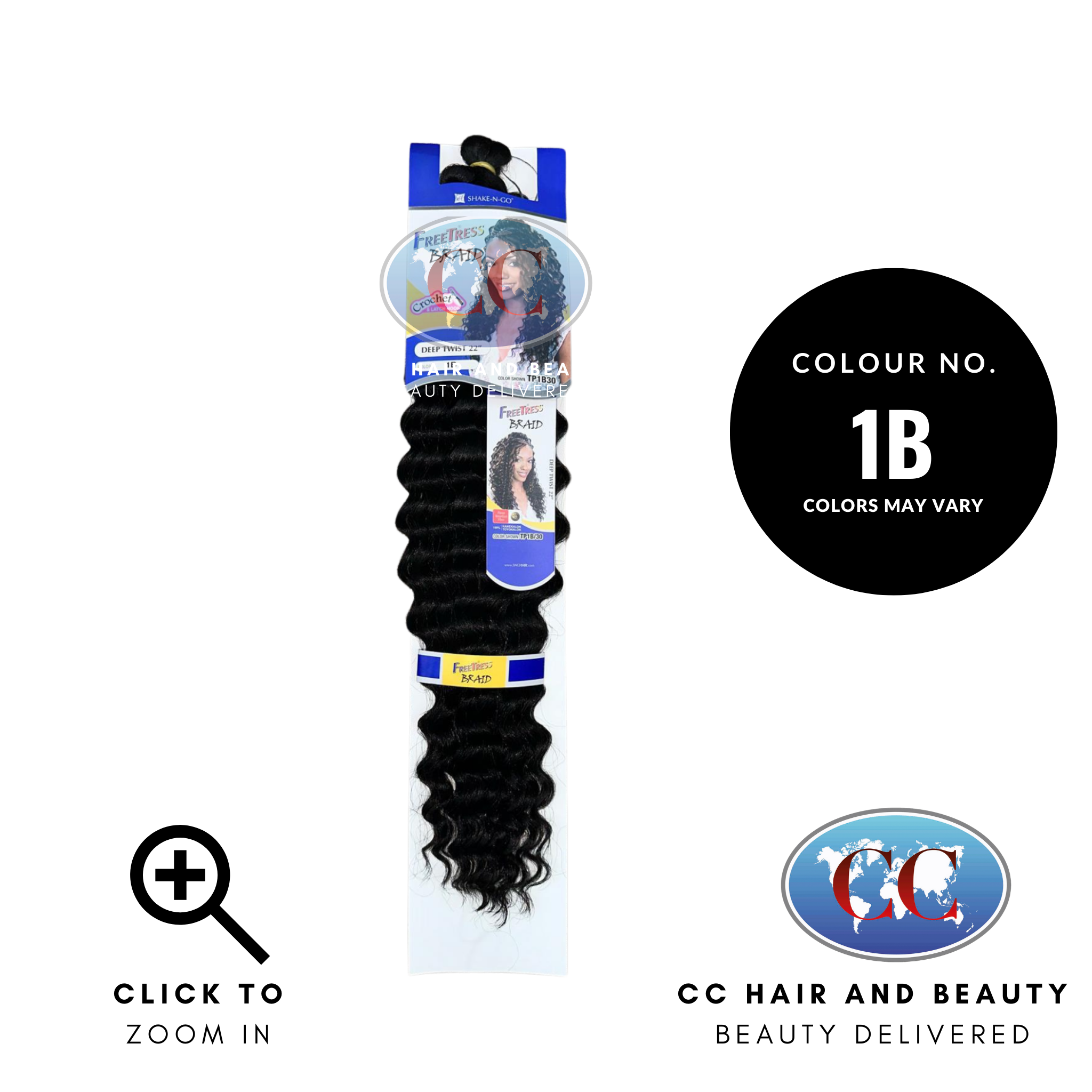 Freetress Synthetic Braid - Deep Twist 22"-colour 1B