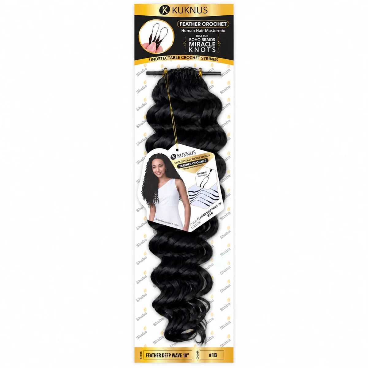 Kuknus Feather Crochet Human Hair MasterMix Deep Weave 18"
