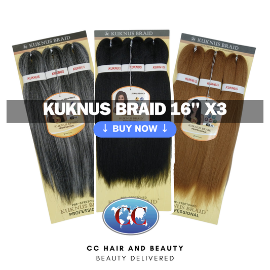 Kuknus Collection 16" X 3pcs Pack Pre Stretch Braids