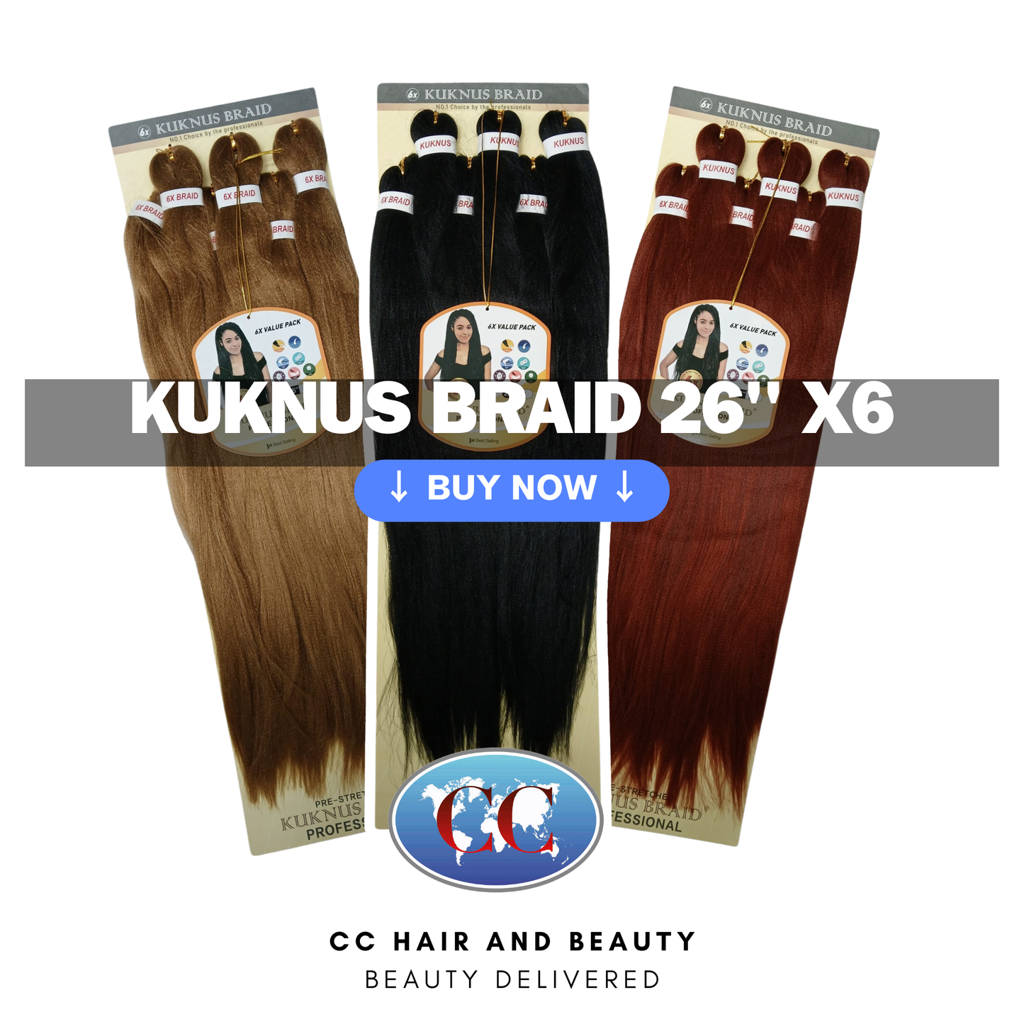 Kuknus Collection Kuknus Braid Professional Pre-Stretched & Anti Itch Fibre 6x - 26