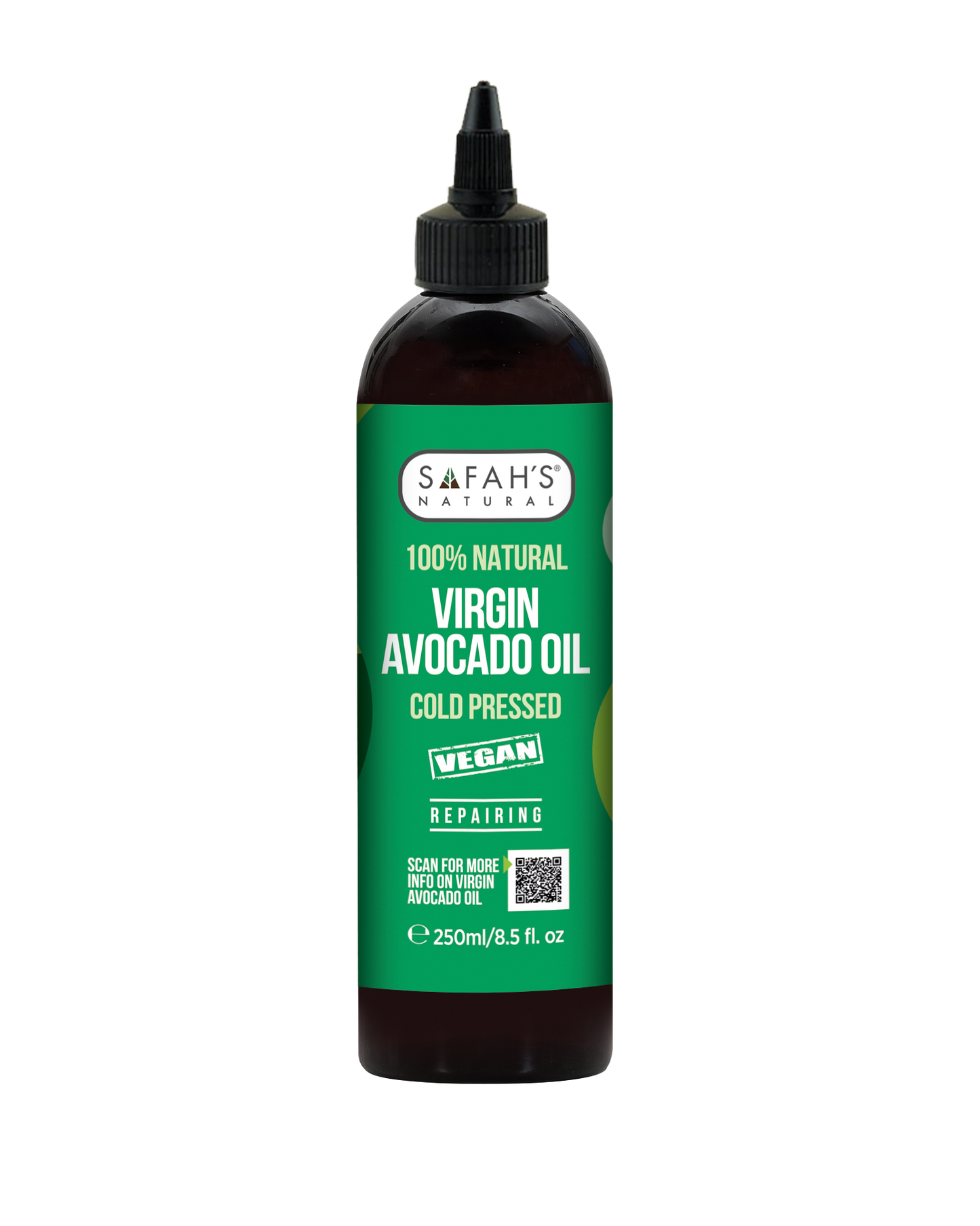 Safahs Natural Virgin Avocado Oil - Natural Hair and Skin Nourishment 250ml