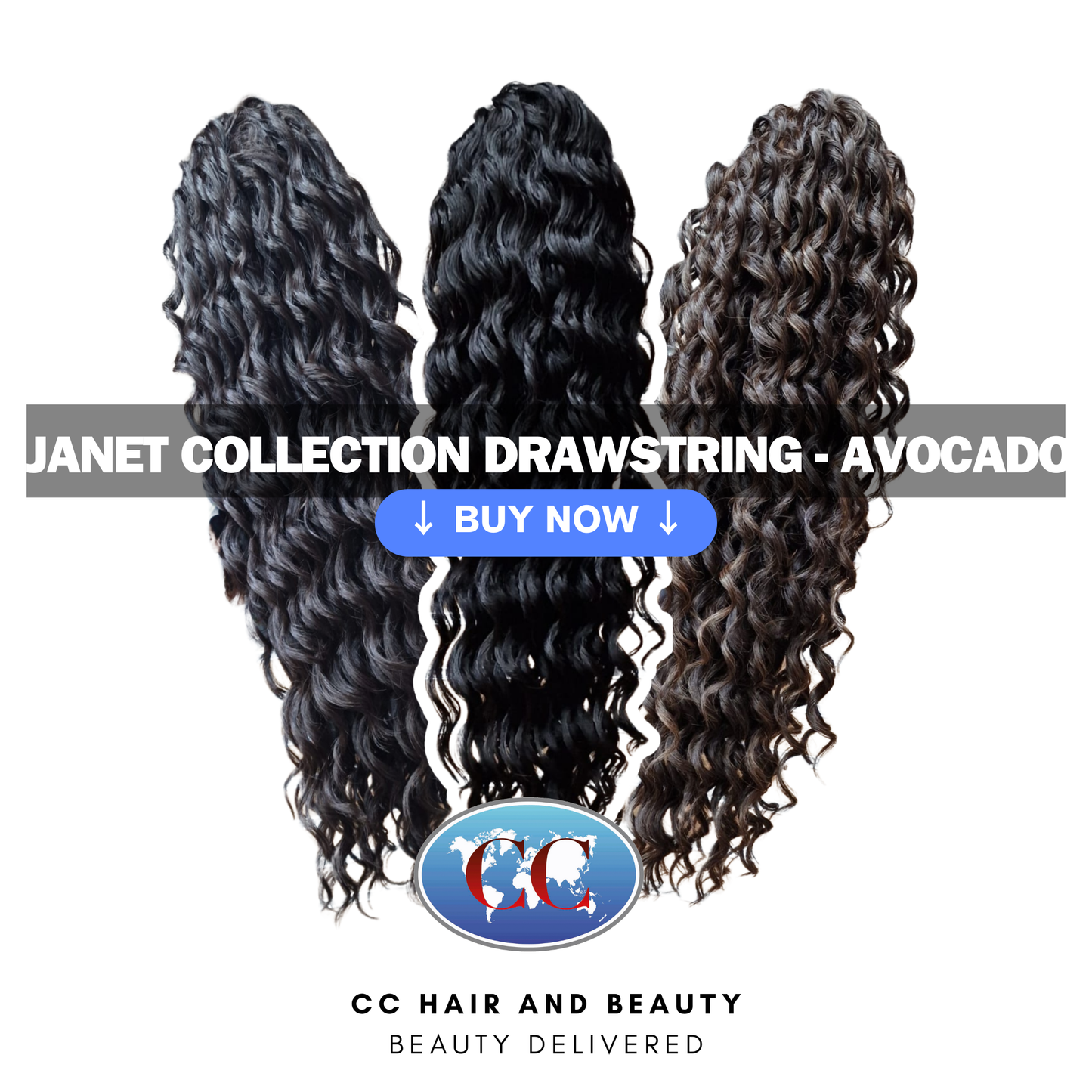 Janet Collection Avocado Drawstring Ponytail