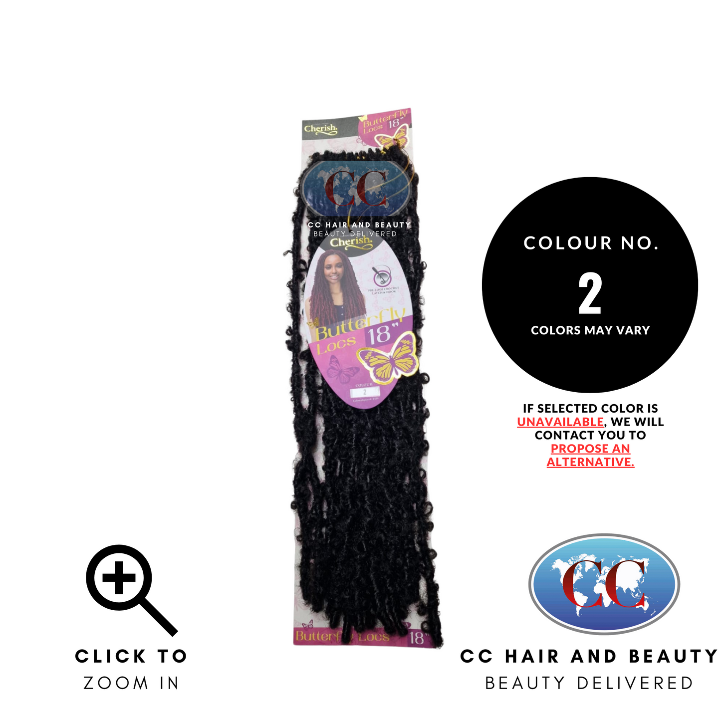 Cherish - Pre-Loop Crochet Braid Hair Extensions - Butterfly Locs 18''-colour 2