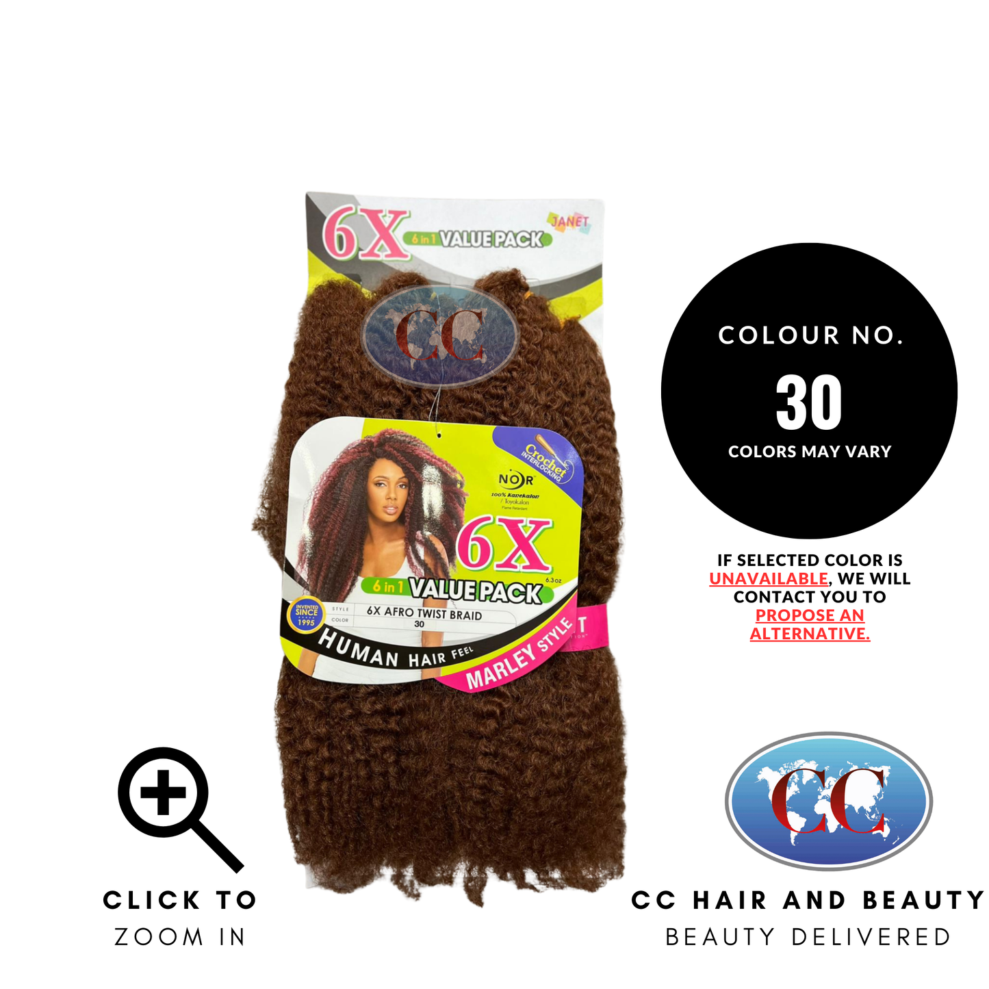 Janet Noir 6X Afro Twist Braid 6 In 1 Value Pack