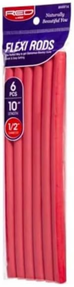 Red By Kiss Flexi Rods 10''L, 1/2''D 6Pcs