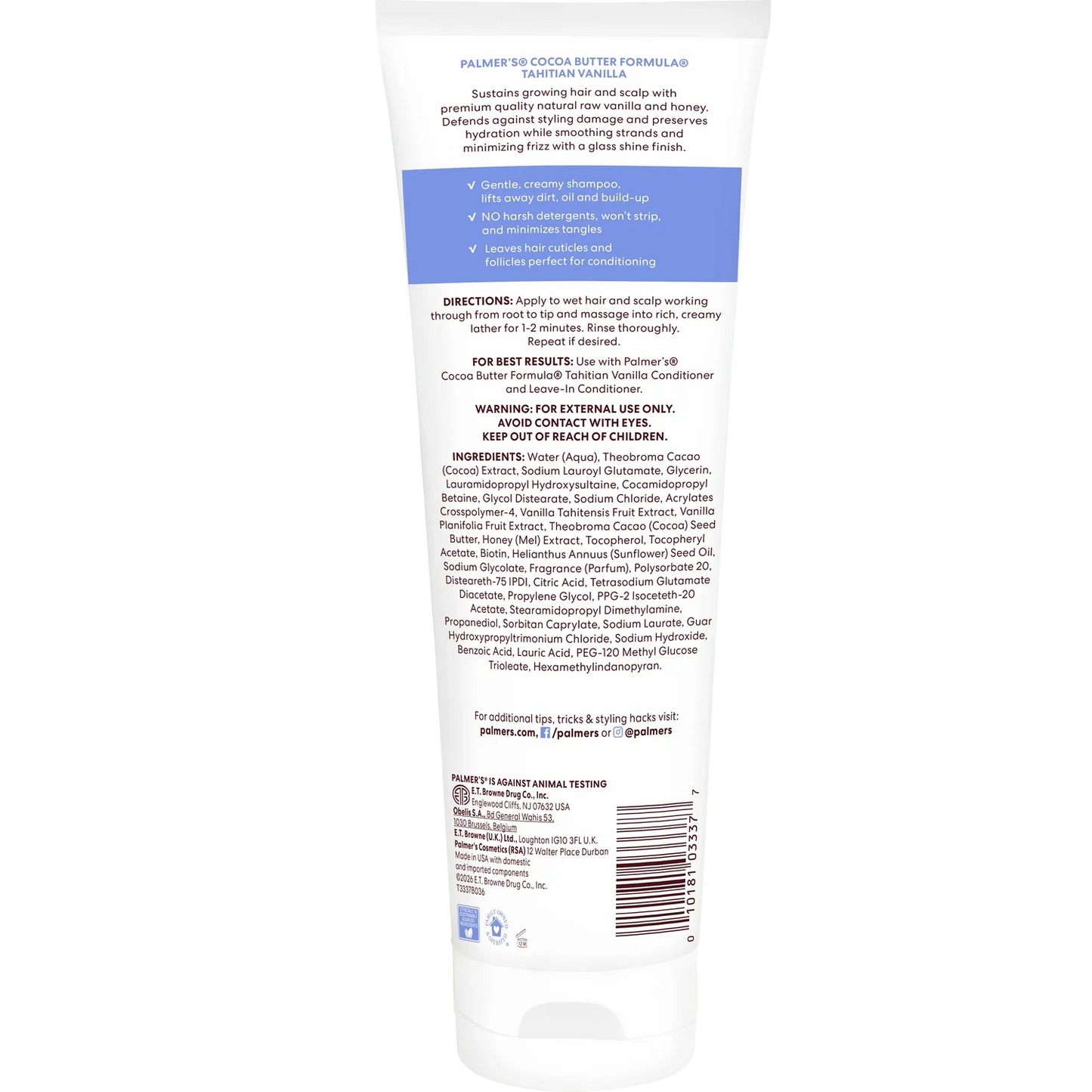 Palmar's Tahitian Vanilla Hydrating Indulgence Shampoo 313ml