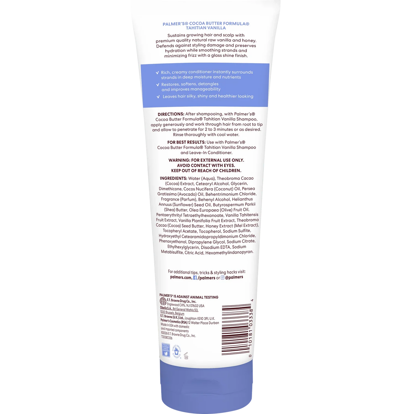 Palmar's Tahitian Vanilla Hydrating Indulgence Conditioner 313ml