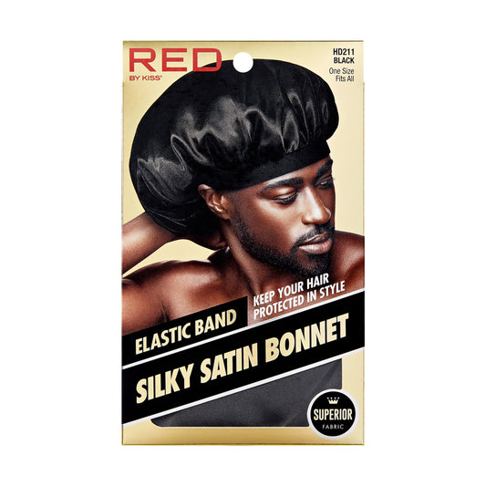 RED Mens Silky Satin Bonnet