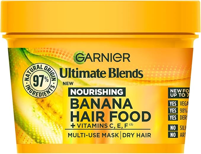 Garnier Ultimate Blends Hair Food Banana 3-in-1 Dry Hair Mask Treatment - 390ml