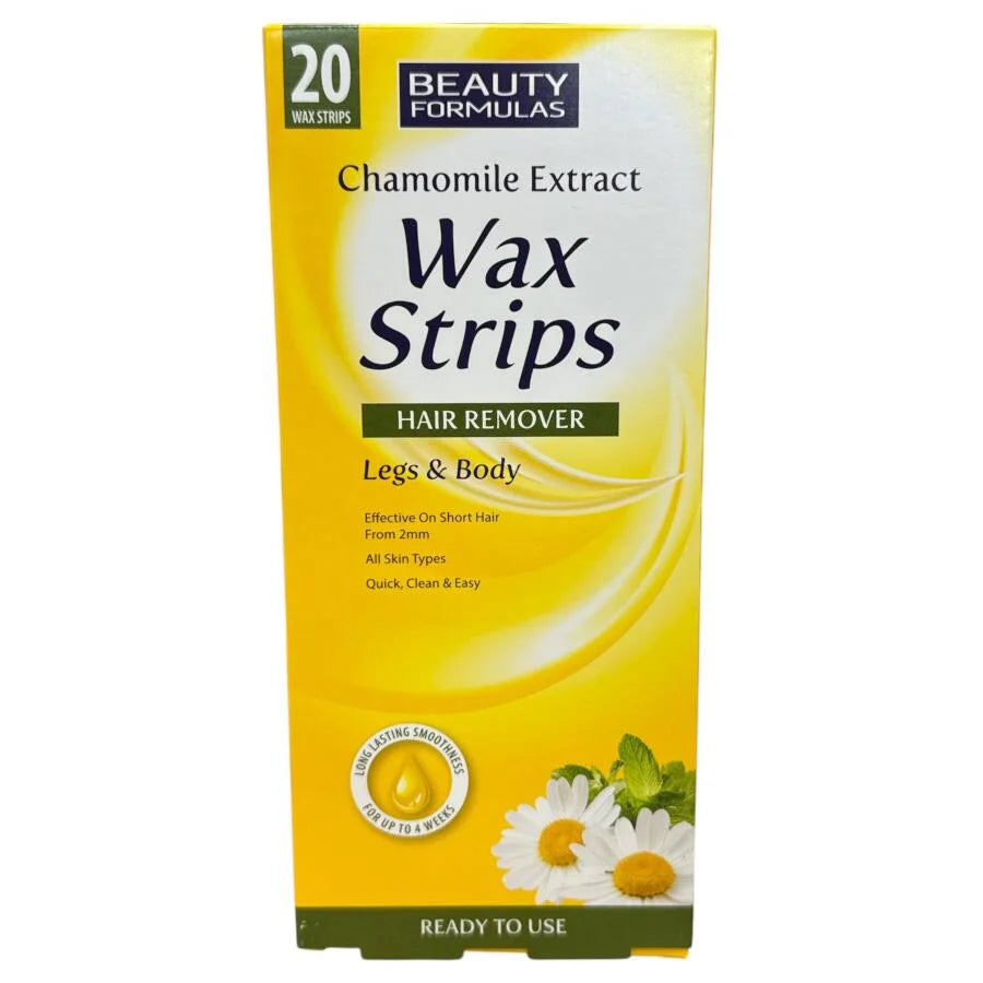 Beauty Formulas Chamomile Legs & Body Wax Strips - 20 Strips