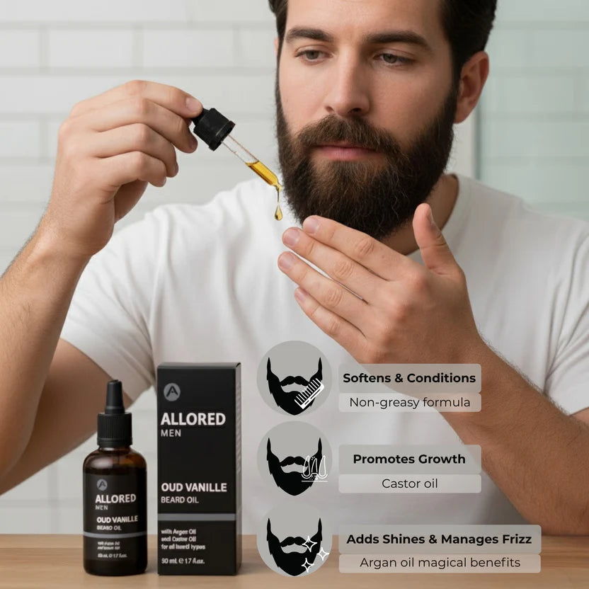 Allored Oud Vanille Beard Oil with Argan & Castor Oil 50ml