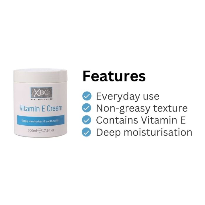 XBC Vitamin E Cream for Deep Moisturization 17.6oz