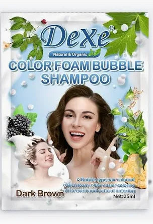 Dexe Color Foam Bubble Shampoo 25ml - Dark Brown