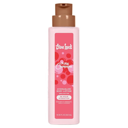 Tree Hut Hydraglow Body Lotion Pink Champagne, Hydrating & Moisturizing 18Oz