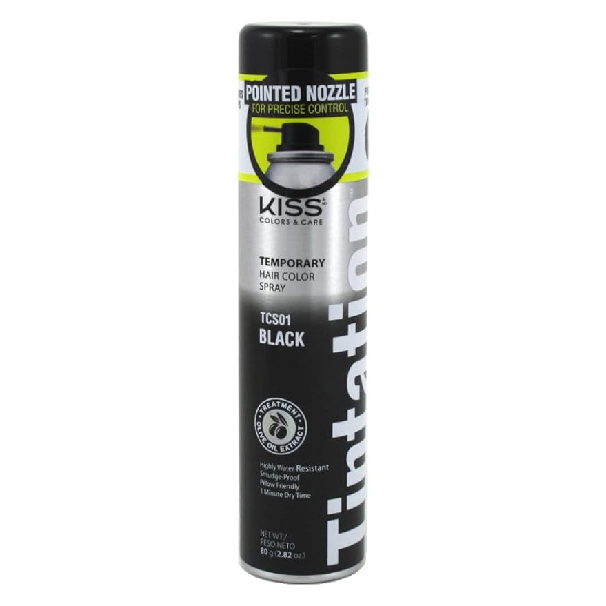 Red By Kiss Tintation Temporary Hair Color Spray in Black 2.82 oz