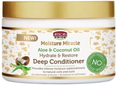 African Pride Moisture Miracle Aloe Coconut Oil Deep Conditioner 12Oz